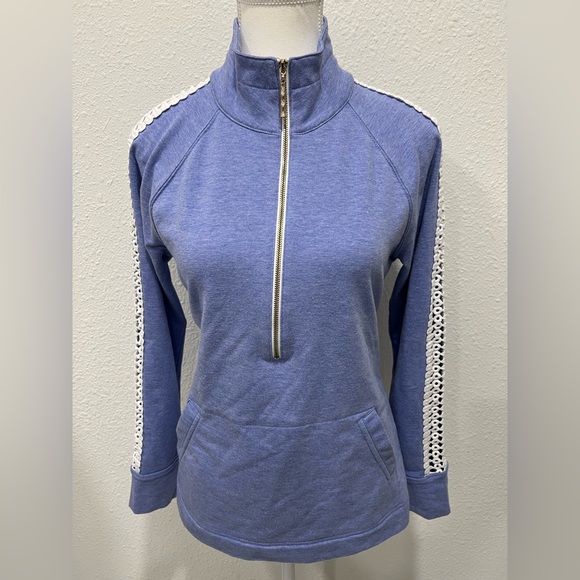 LILLY PULITZER Skipper Popover Lace Sleeves EUC - Picture 2 of 9